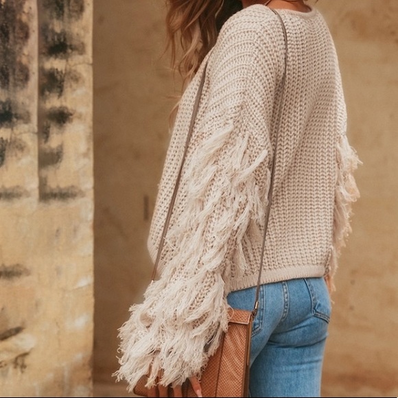 Fringe Sleeve Sweater - Picture 4 of 8